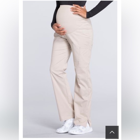 NWT Cherokee Maternity Khaki Scrubs Size Large - Picture 1 of 3